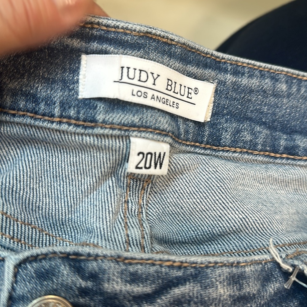 Judy Blue Jeans Womens 20W Blue Denim & Diamonds Rhinestone Slim Fit - Picture 7 of 9